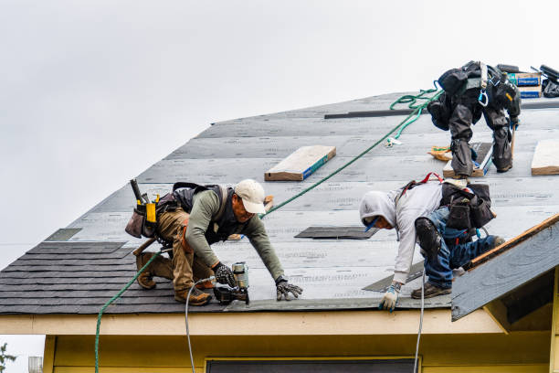 Professional Gutter Installation technician working in Streetman, TX
